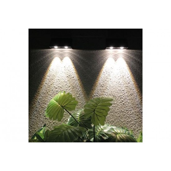 Outdoor Wall Lamp Black solar energy IP65 / 2x0,5W 3000K Black Seneca (80204711S) - Inlight