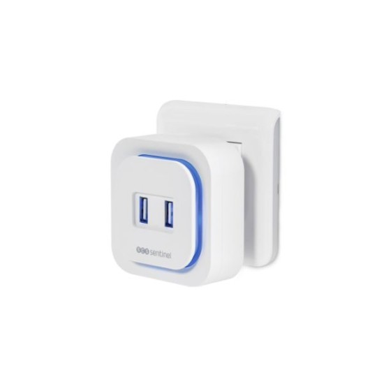Κουδούνι πρίζας USB τηλεχειριζόμενο φωτιζόμενο λευκό - EcoBell100 USB - Sentinel