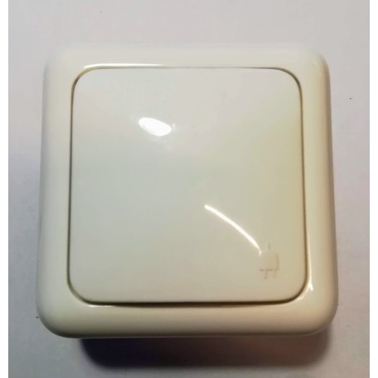 Πρίζα σούκο 2Π+Τ  ασφαλειας με καπάκι - Λευκό - Sifnos 767 - aliberti