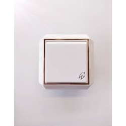 Schuko with cover Gold/White - Luxus - Esem