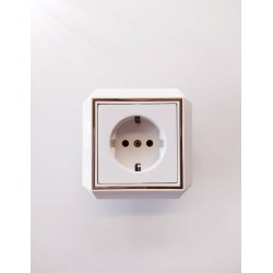 Schuko socket Gold/White - Luxus - Esem