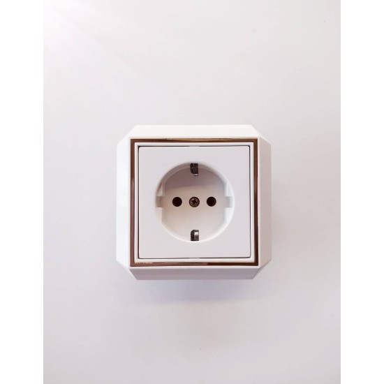 Πρίζα σούκο Χρυσό/Λευκό - Luxus - Esem