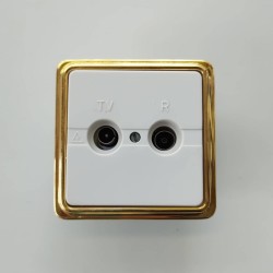 Socket TV-R Gold/white  - Mechanism/plate/Frame Trazo - Niessen