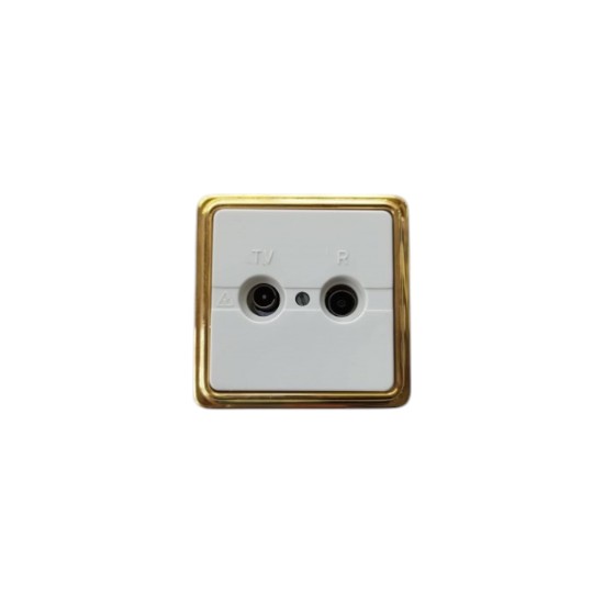 Socket TV-R Gold/white  - Mechanism/plate/Frame Trazo - Niessen