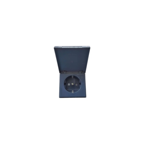 Socket schuko+cove soft blue - Plate Solo - Busch-Jaeger