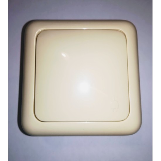 Πρίζα σούκο 2Π+Τ  ασφαλειας με καπάκι - Μπέζ - Sifnos 767 - aliberti