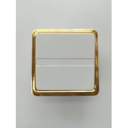 Διακόπτης απλός / Χρυσό-Λευκό - Μηχανισμός/Πλακίδιο/Πλαίσιο Trazo - Niessen