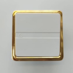 Διακόπτης απλός / Χρυσό-Λευκό - Μηχανισμός/Πλακίδιο/Πλαίσιο Trazo - Niessen