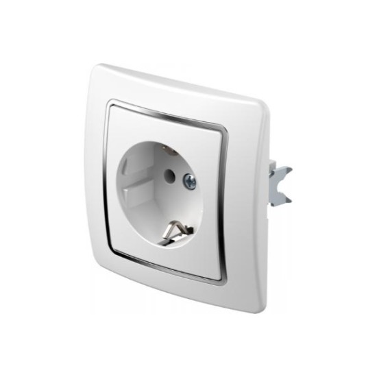 Πρίζα σούκο 2P+E 16A 250V~ PW Λευκό / TEM EKONOMIK
