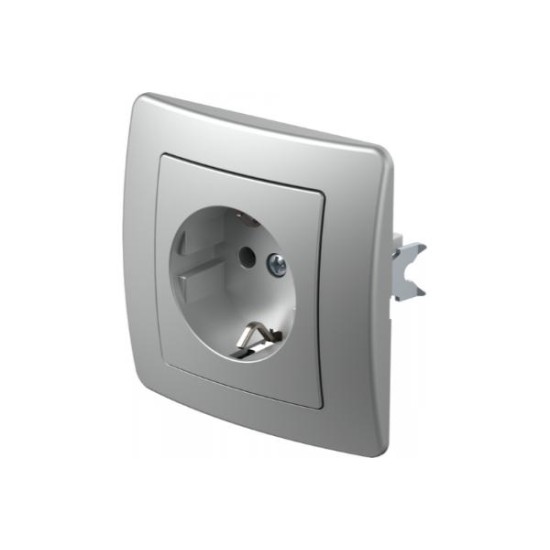 Πρίζα σούκο 2P+E 16A 250V~ PW Λευκό / TEM EKONOMIK