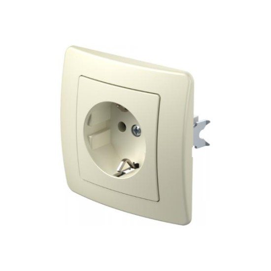 Πρίζα σούκο 2P+E 16A 250V~ PW Λευκό / TEM EKONOMIK