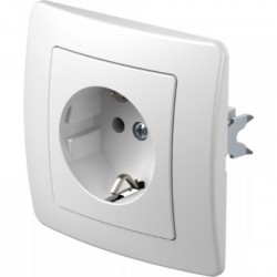 Πρίζα σούκο 2P+E 16A 250V~ PW Λευκό / TEM EKONOMIK