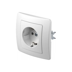 Πρίζα σούκο 2P+E 16A 250V~ PW Λευκό / TEM EKONOMIK