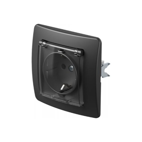 Πρίζα σούκο + Κάλυμμα 2P+E 16A 250V~ PT Λευκό / TEM EKONOMIK