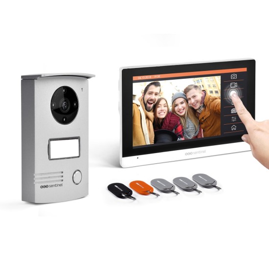 Κίτ έγχρωμης Θυροτηλεόρασης ανοικτής ακρόασης 1 Κατοικίας - VisioDoor 7+RFID - Sentinel