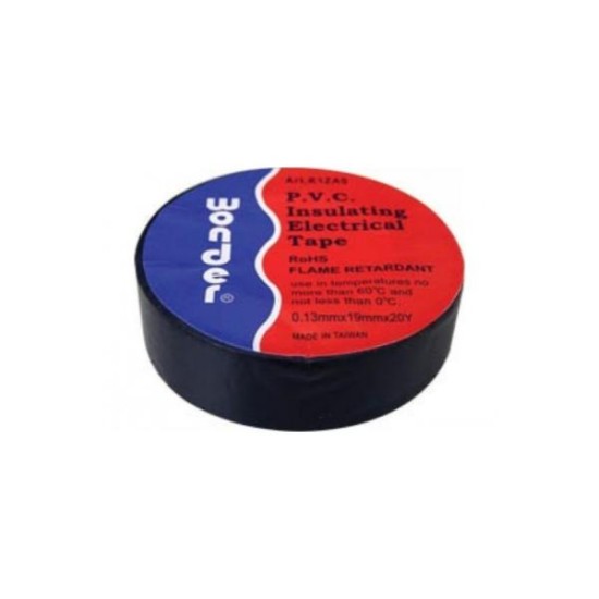 Insulating tape black 19mm x 20m - WONDER