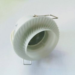 Σπότ χωνευτό στρογγυλό - Ατσάλι+Γυαλί MR11 - Λευκό - aca