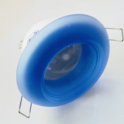 Σπότ χωνευτό στρογγυλό - Ατσάλι+Γυαλί MR16 - Μπλέ - aca