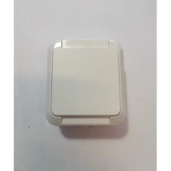 Πρίζα σούκο ασφαλείας στεγανή επίτοιχη λευκό IP54 - Λ1231 - AQUA