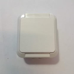 Πρίζα σούκο ασφαλείας στεγανή επίτοιχη λευκό IP54 - Λ1231 - AQUA