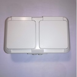 Πρίζα σούκο ασφαλείας διπλή λευκό - IP54 - Λ1232 - AQUA 