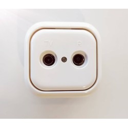 Πρίζα TV-RD λευκό μηχανισμός/Πλακίδιο/Πλαίσιο διέλευσης Reflex - NIESSEN